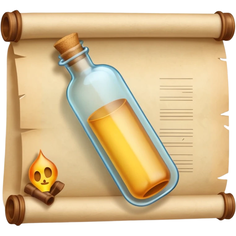 A Message Bottle, paper inside emoji