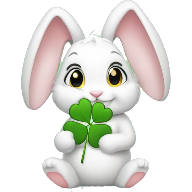 Cute Rabbit holding clover🐰 emoji