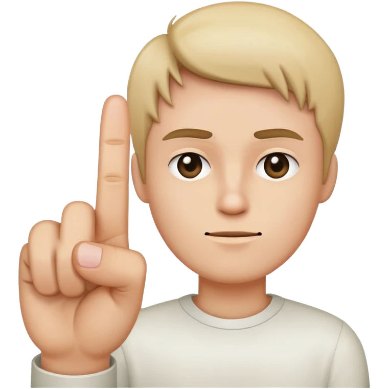 Middle finger with a straight face emoji