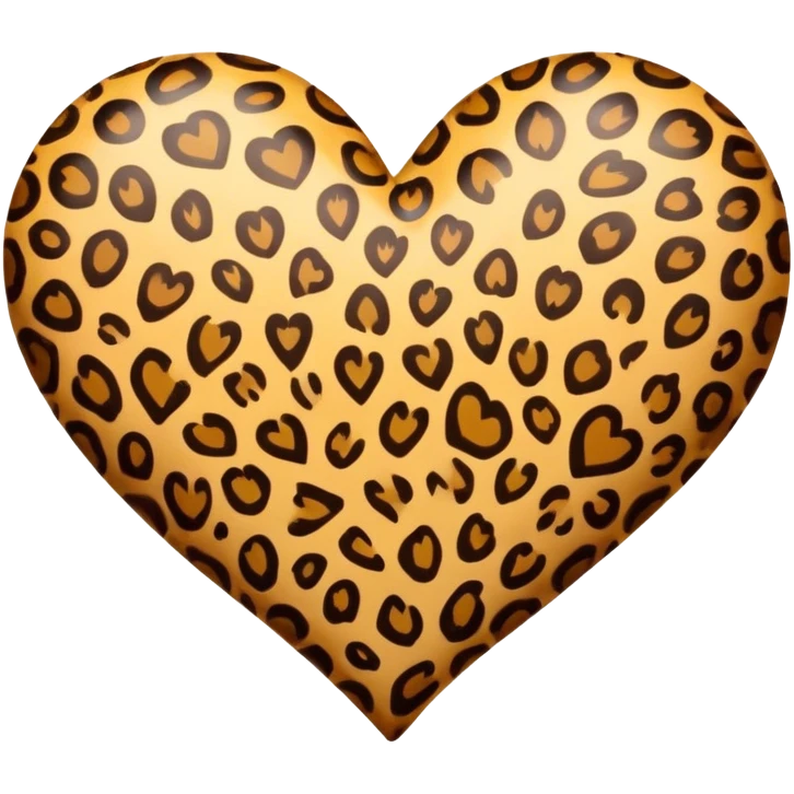 leopard print heart emoji