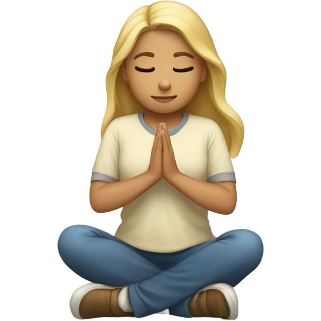 blonde girl praying  emoji