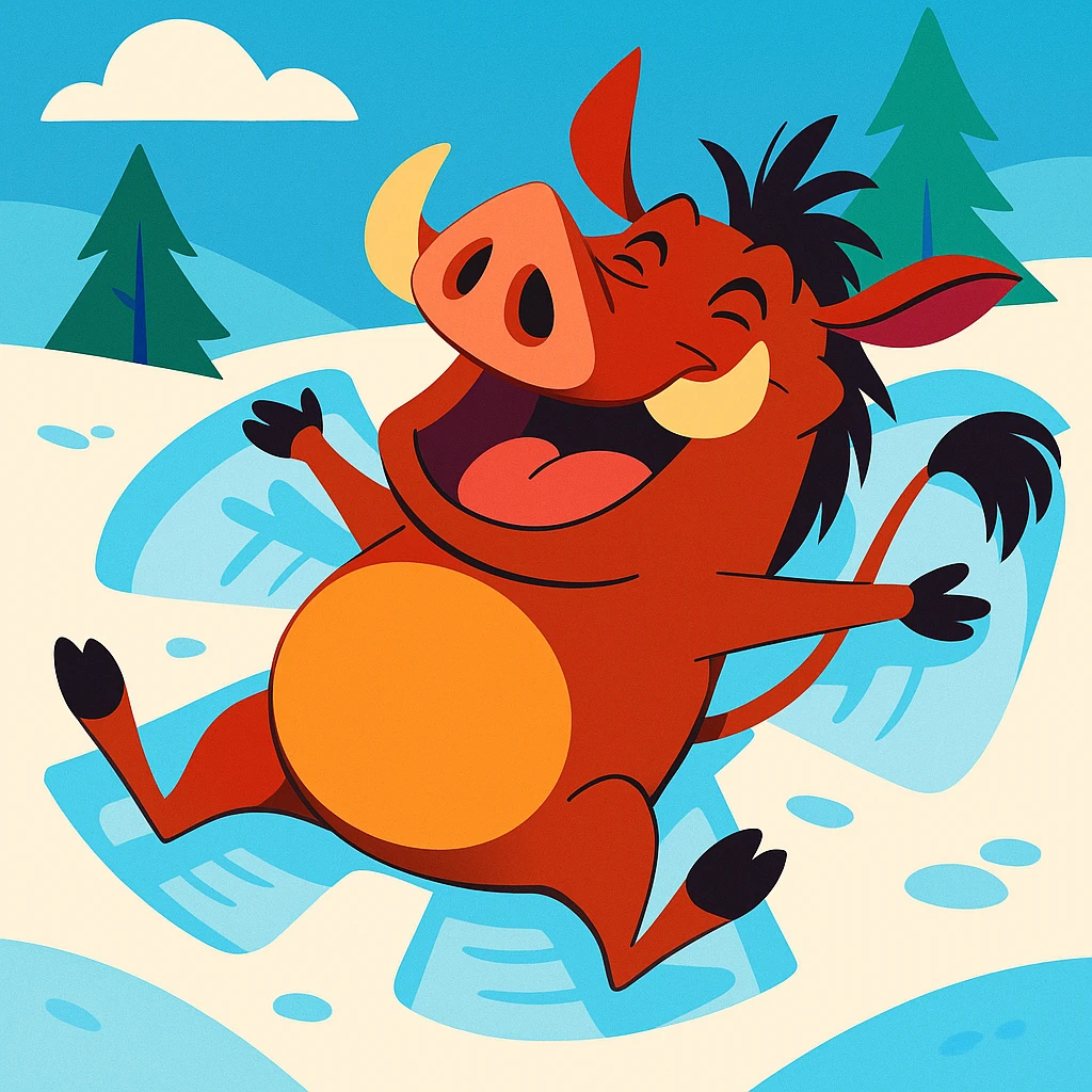 pumbaa snow angels emoji
