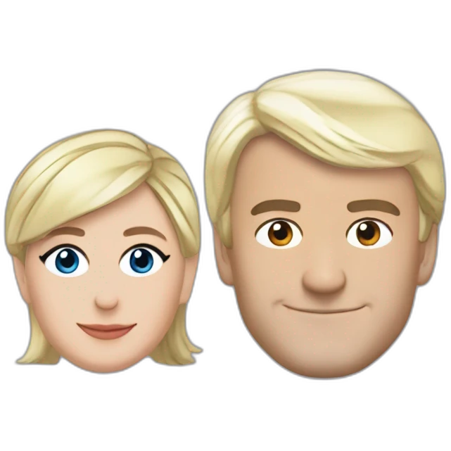Macron et marine le Pen emoji