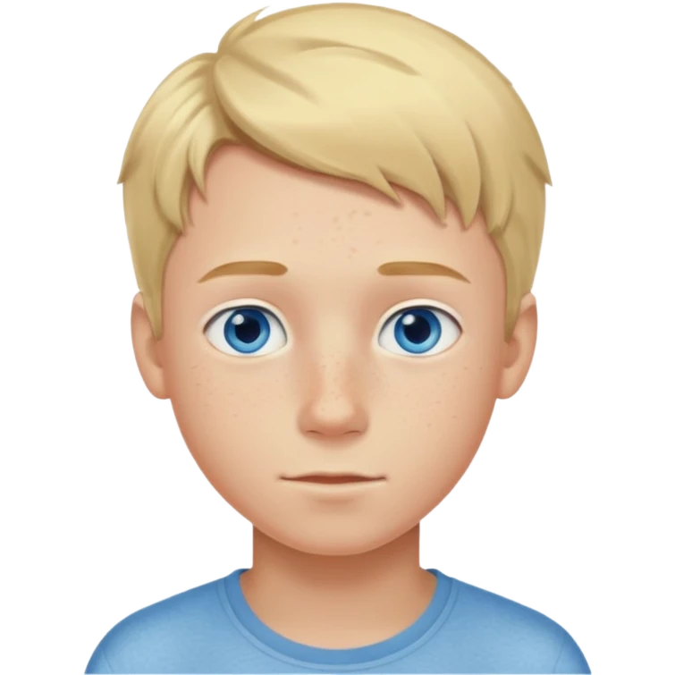 Hazme un chico rubio con ojos azules pero como adolecente emoji
