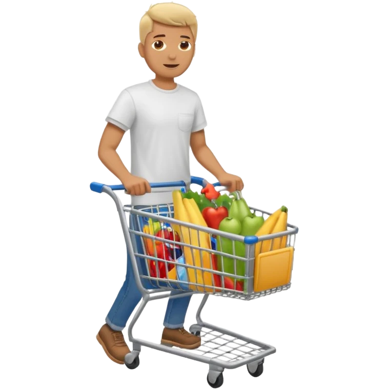 man-with-a-shopping-cart-full-body emoji