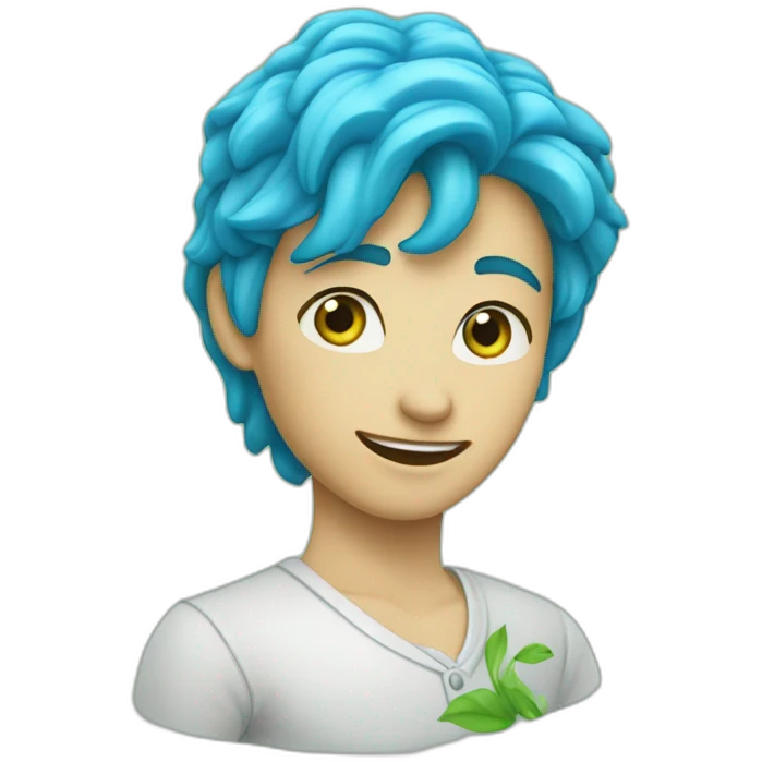 Cœur bleu mélangé cœur vert emoji