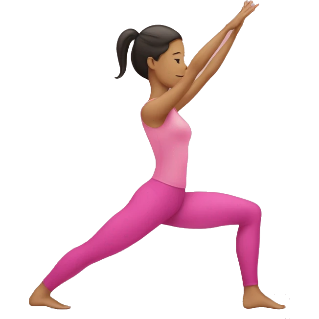 pilates girl in pink pilates pose asia emoji