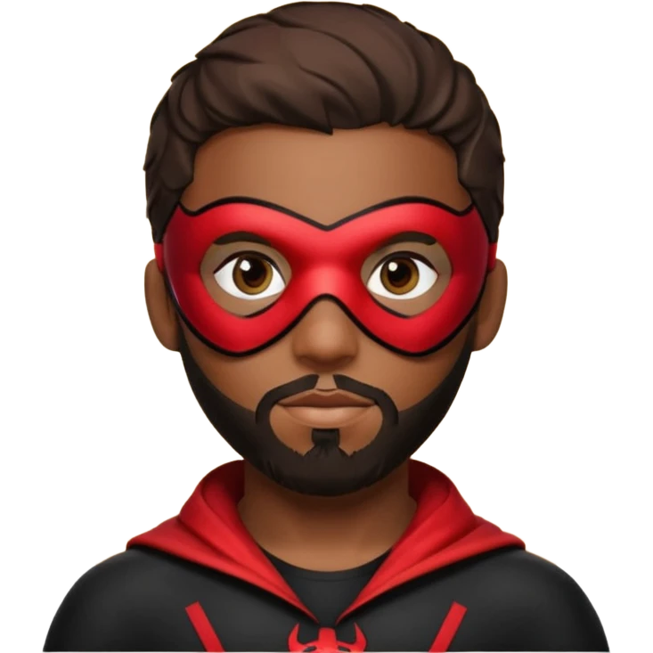 Miles Morales with beard, eye mask, low fade emoji