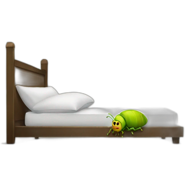Bug eating bed emoji