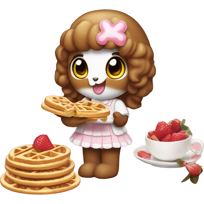 My melody eating waffles emoji