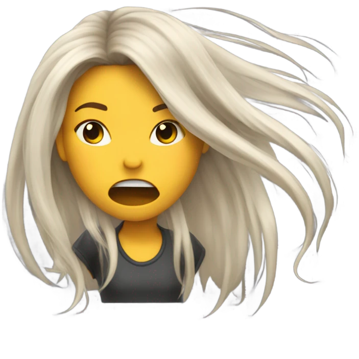 Girl headbanging emoji