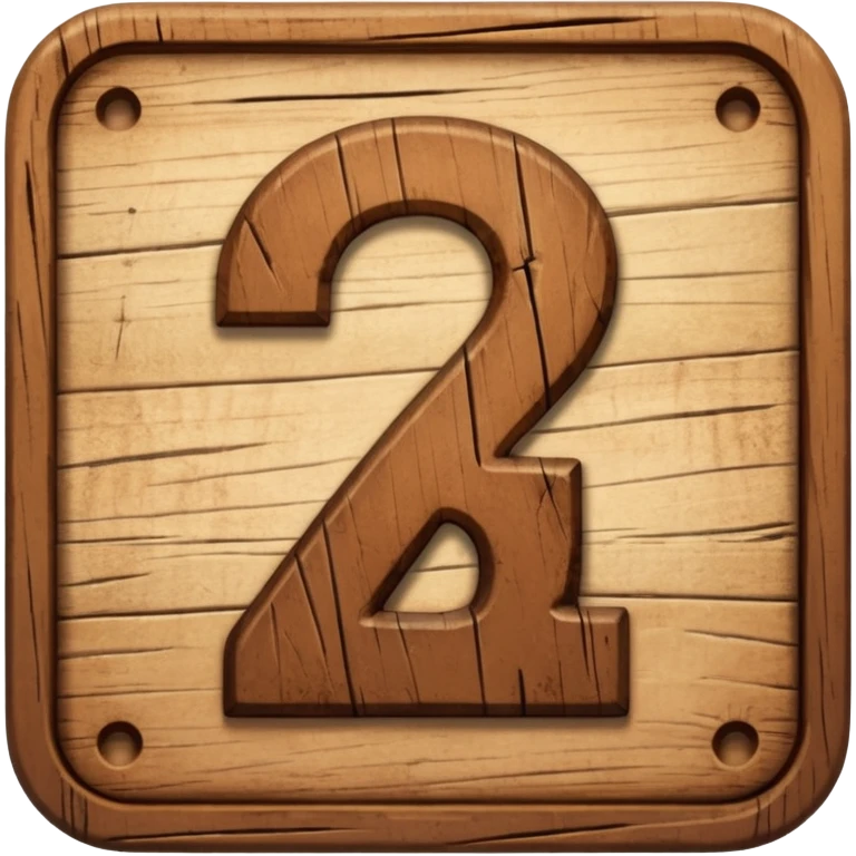 Wooden number 4 emoji