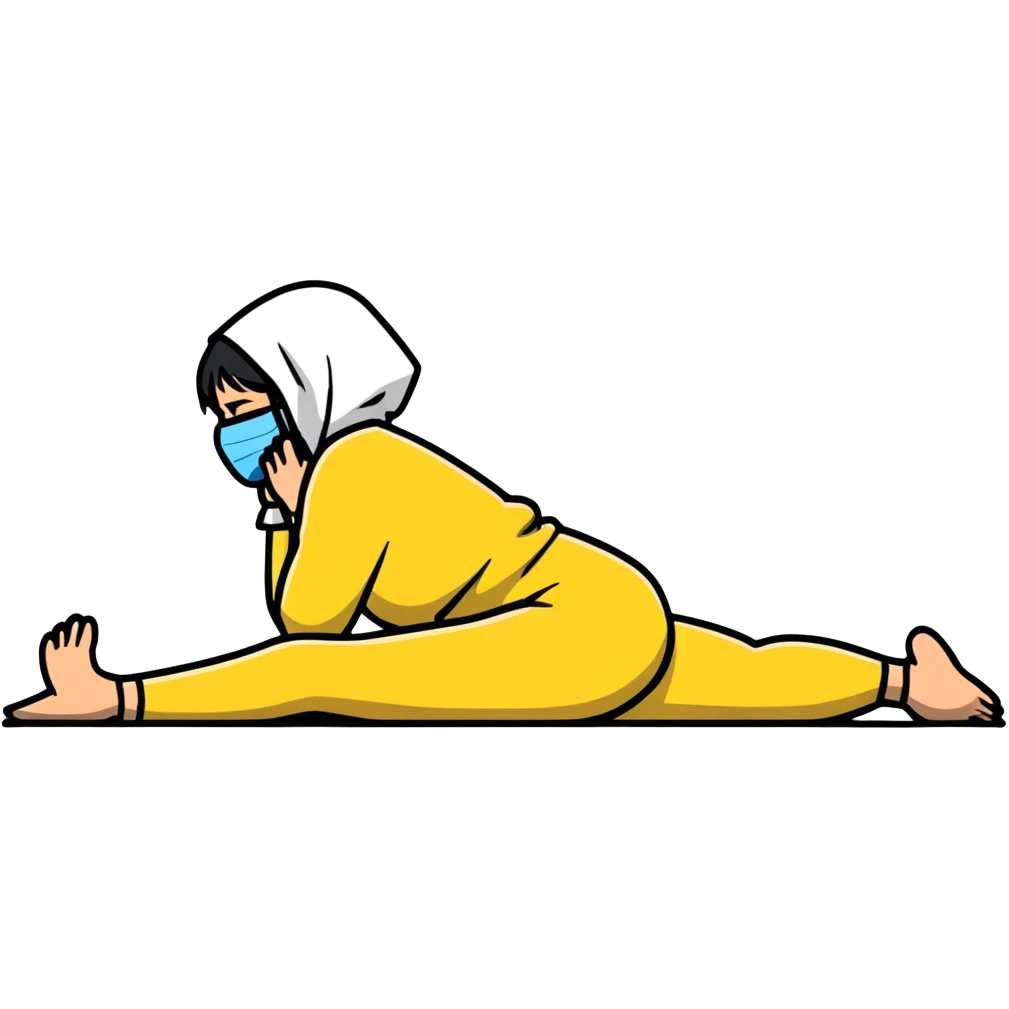 woman sitting on floor in profile view crying with face covered by arms emoji