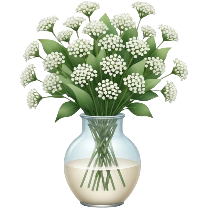 Baby’s breath bouquet in clear vase  emoji