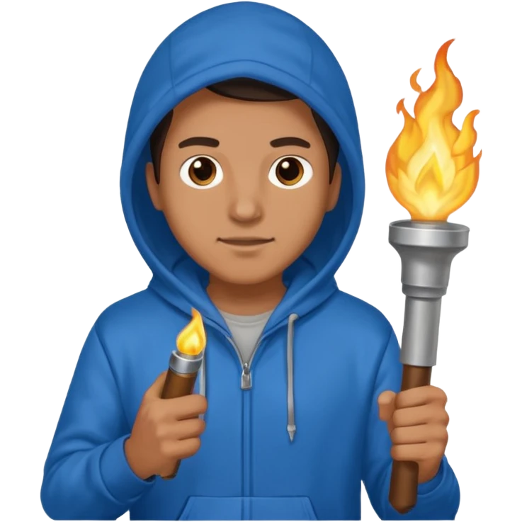 blue hoodie man The torchbearer emoji