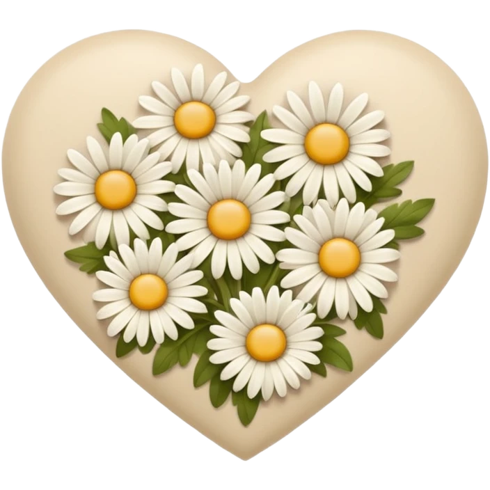 сердечко из ромашек beige emoji