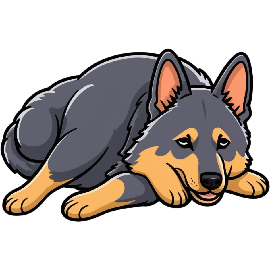 sleeping german shepherd  emoji