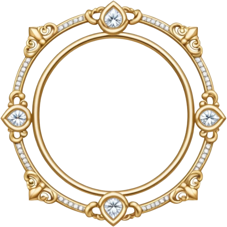 Delicate photo frame made with diamond rings in the design 
 emoji
