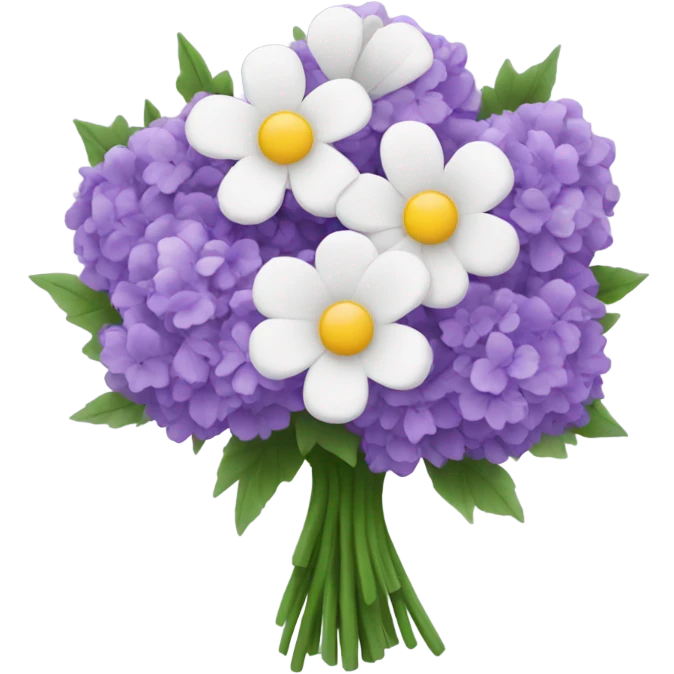 white and purple flower bouquet emoji