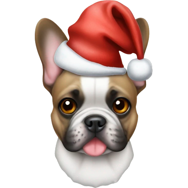 Frenchbulldog with Xmas hat emoji