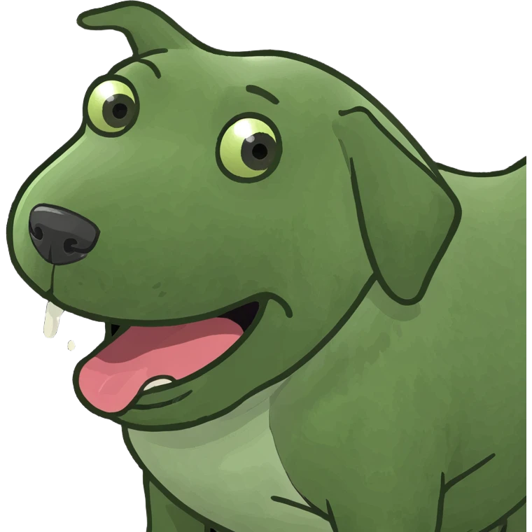 Dog pooping emoji