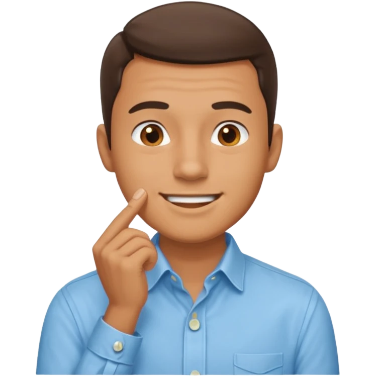 Man making shhhh emoji