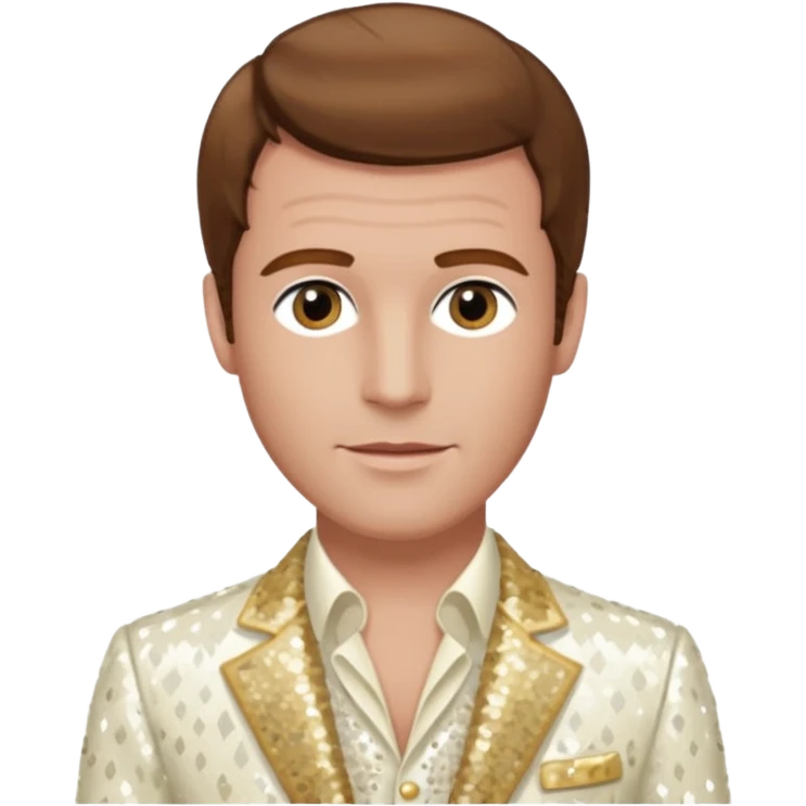 Peter Allen with Brown Hair, Ivory Sequin Outfit emoji