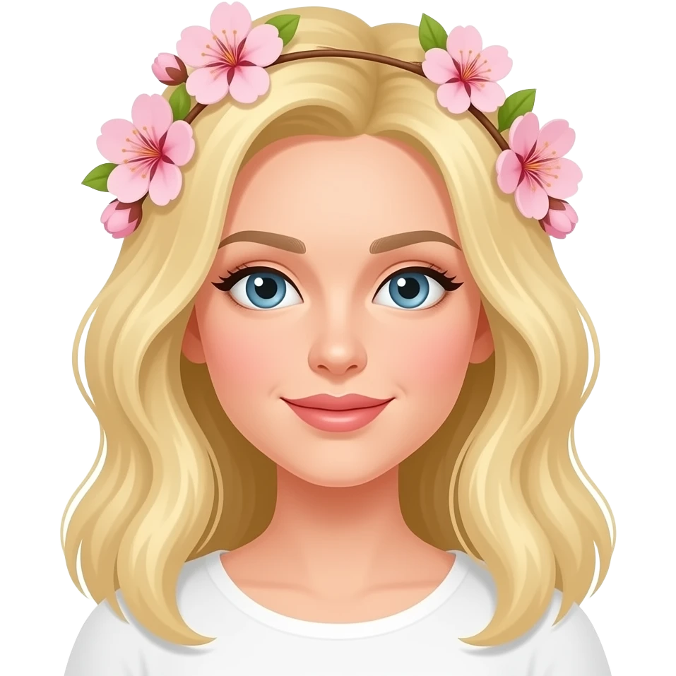 blonde haired cherry blossom woman emoji
