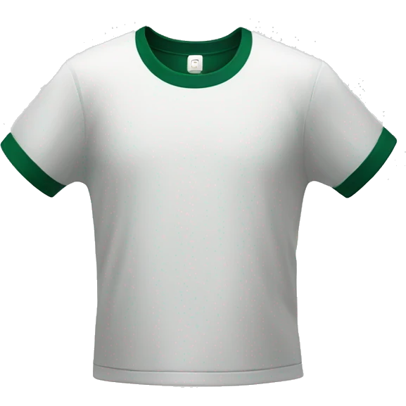 WHITE T-SHIRT WITH DARK GREEN COLOR COLOR WITH 2 BUTTONS emoji