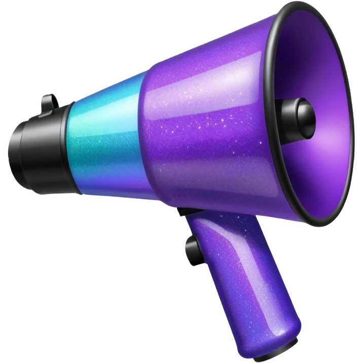 glitter purple and megaphone emoji