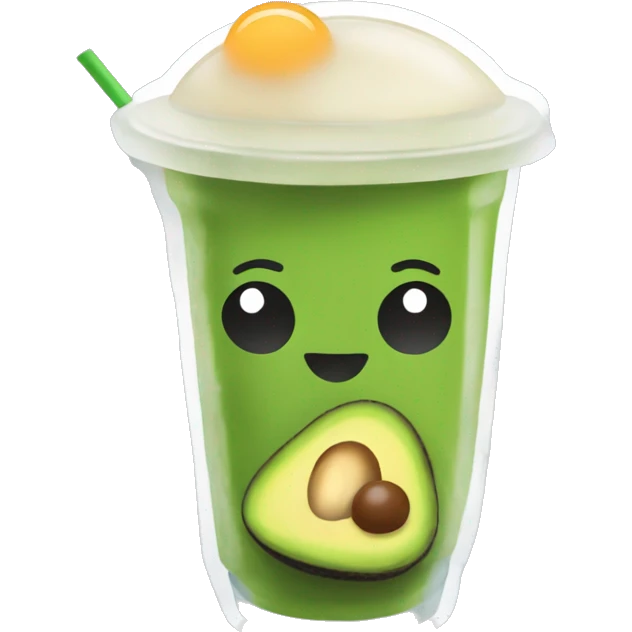 Avocado drinking boba tea emoji