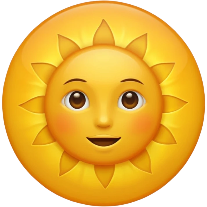 a sun emoji with no eyes, nose, or mouth emoji
