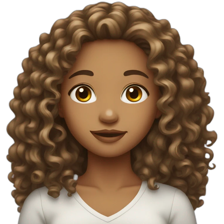 girl long curly hair emoji