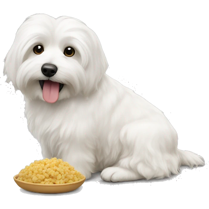 Coton de tulear eating  emoji