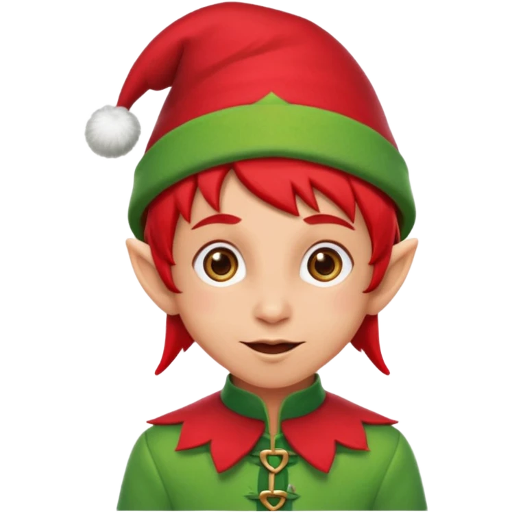Christmas elf, funny, red emoji