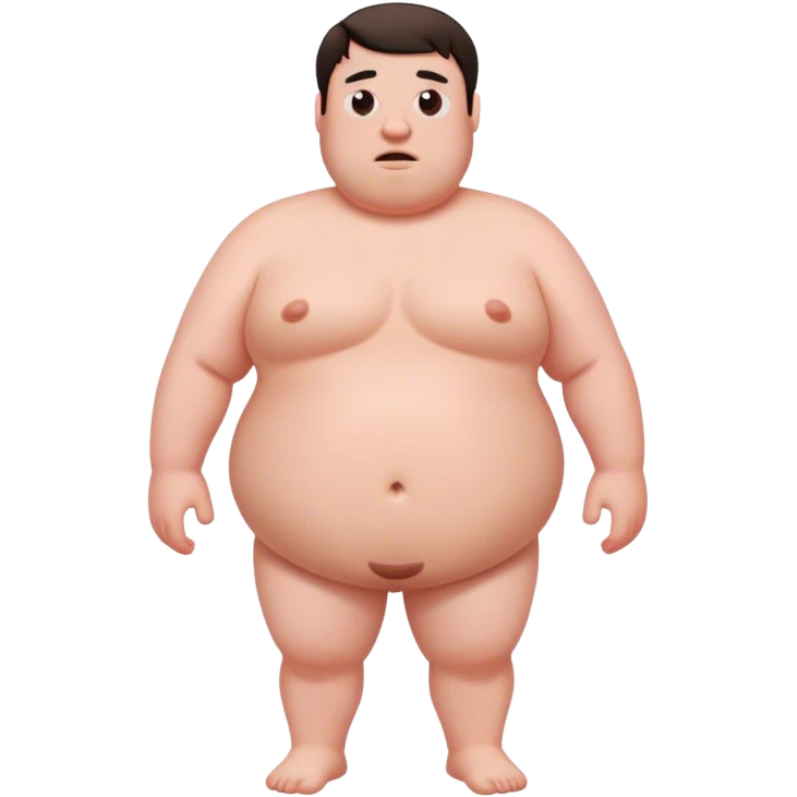 fat white guy shirtless back emoji
