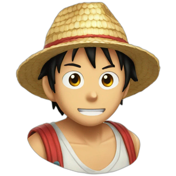 Luffy wearing a straw hat emoji