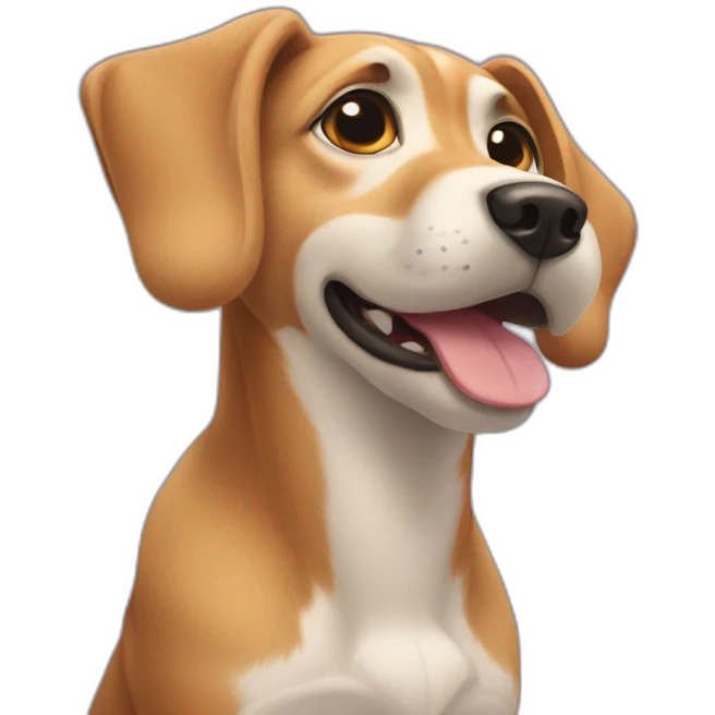 a dog looking up emoji