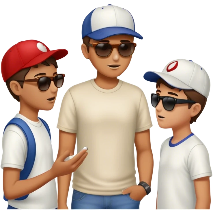Cringe dad trying to be cool with kids friends emoji