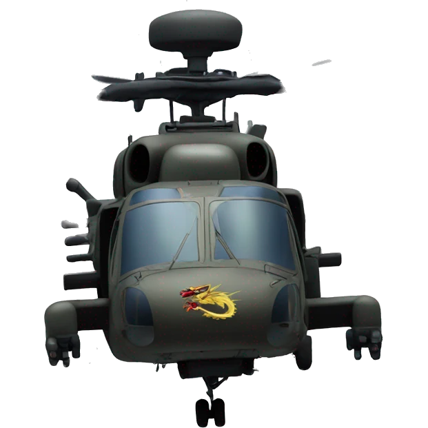 Dragon on the side of a Blackhawk helicopter emoji