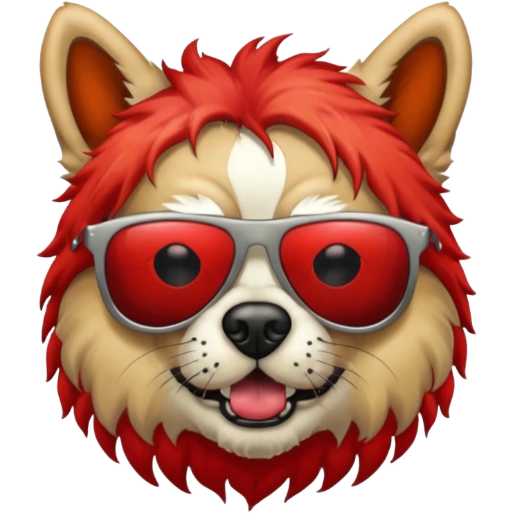 Zombie dog with red hair and sun glasses emoji