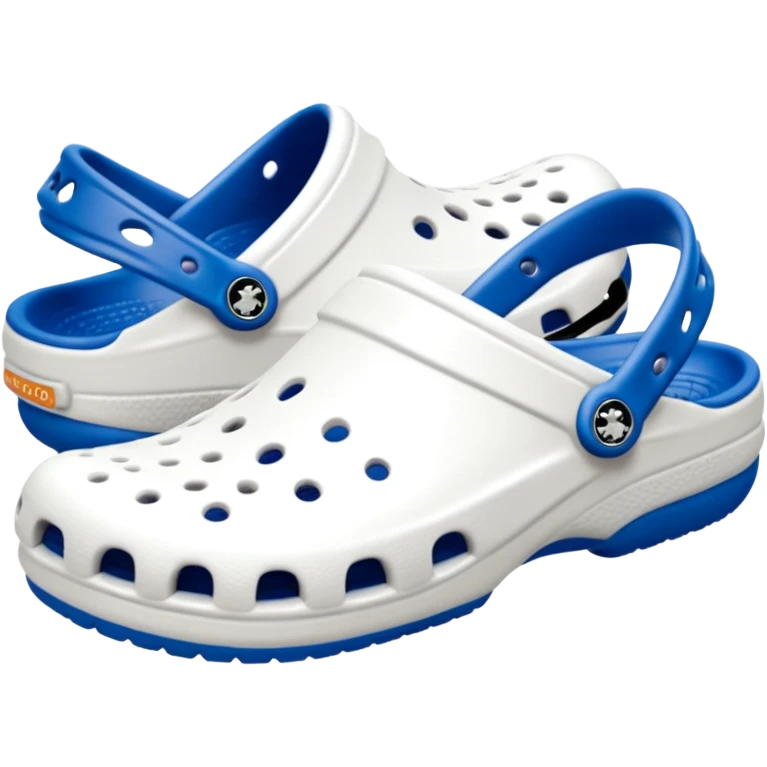 Pure white Crocs clogs, all-white straps and sole, no blue or other colors, matte white material, ventilation holes, dark background, realistic product photo, monochrome white only, no logos. bottom white emoji