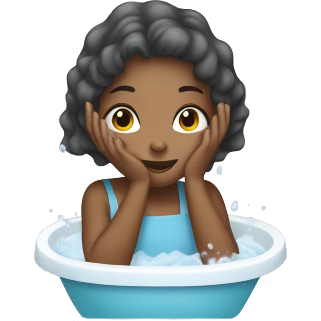girl washes her face emoji