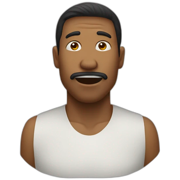Homme bouche relevé  emoji
