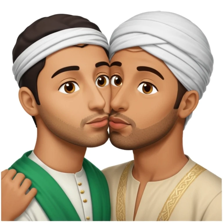 Arab man kiss man emoji