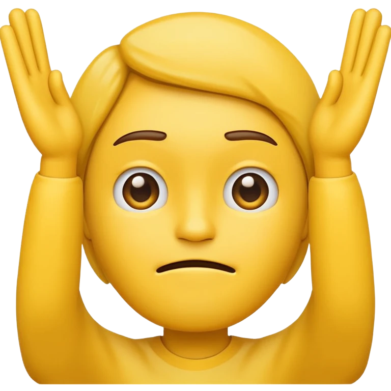 Emoji with frowny face with two hands up in the air  emoji