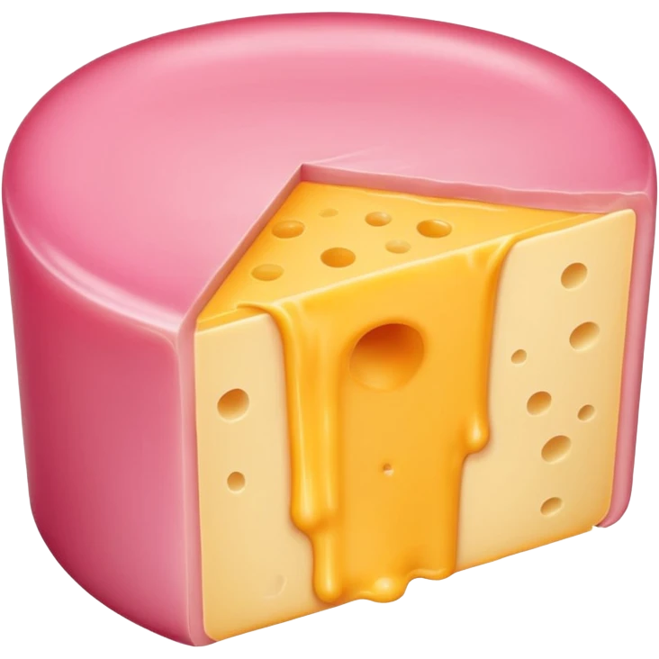 pink round slice of american cheese emoji