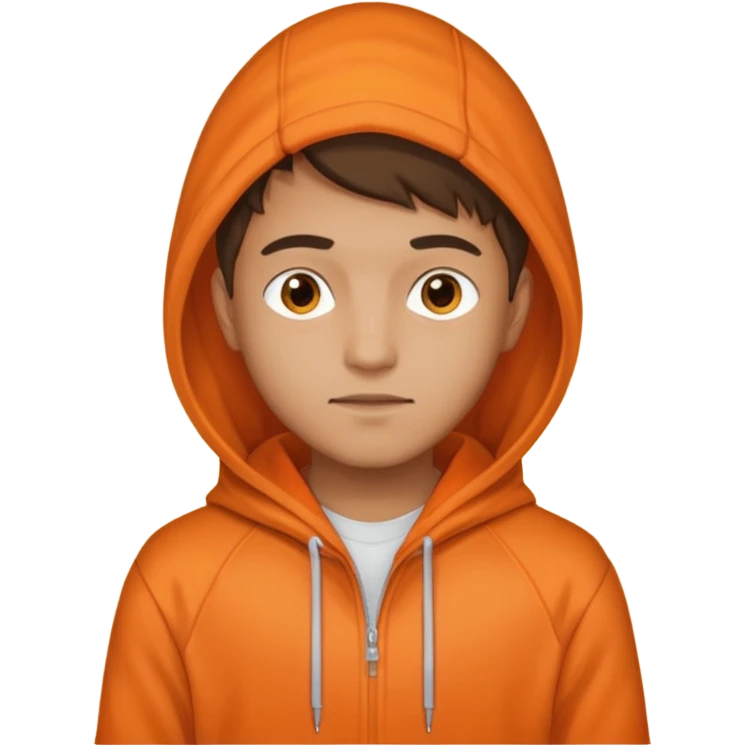 a young guy with orange hoodie, like a "techboy" emoji