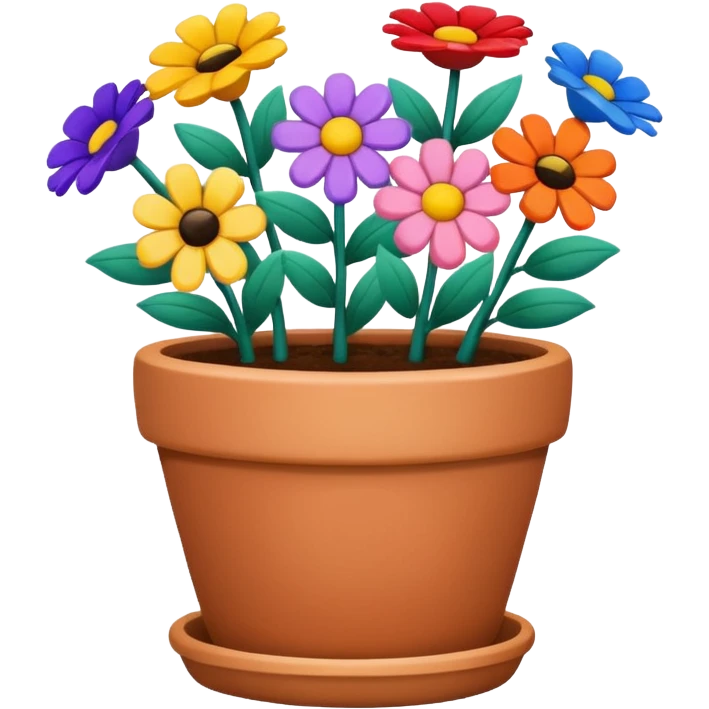 flower pot with flowers emoji