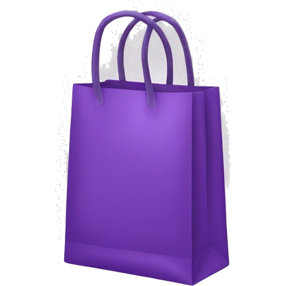 purple shopping bag emoji